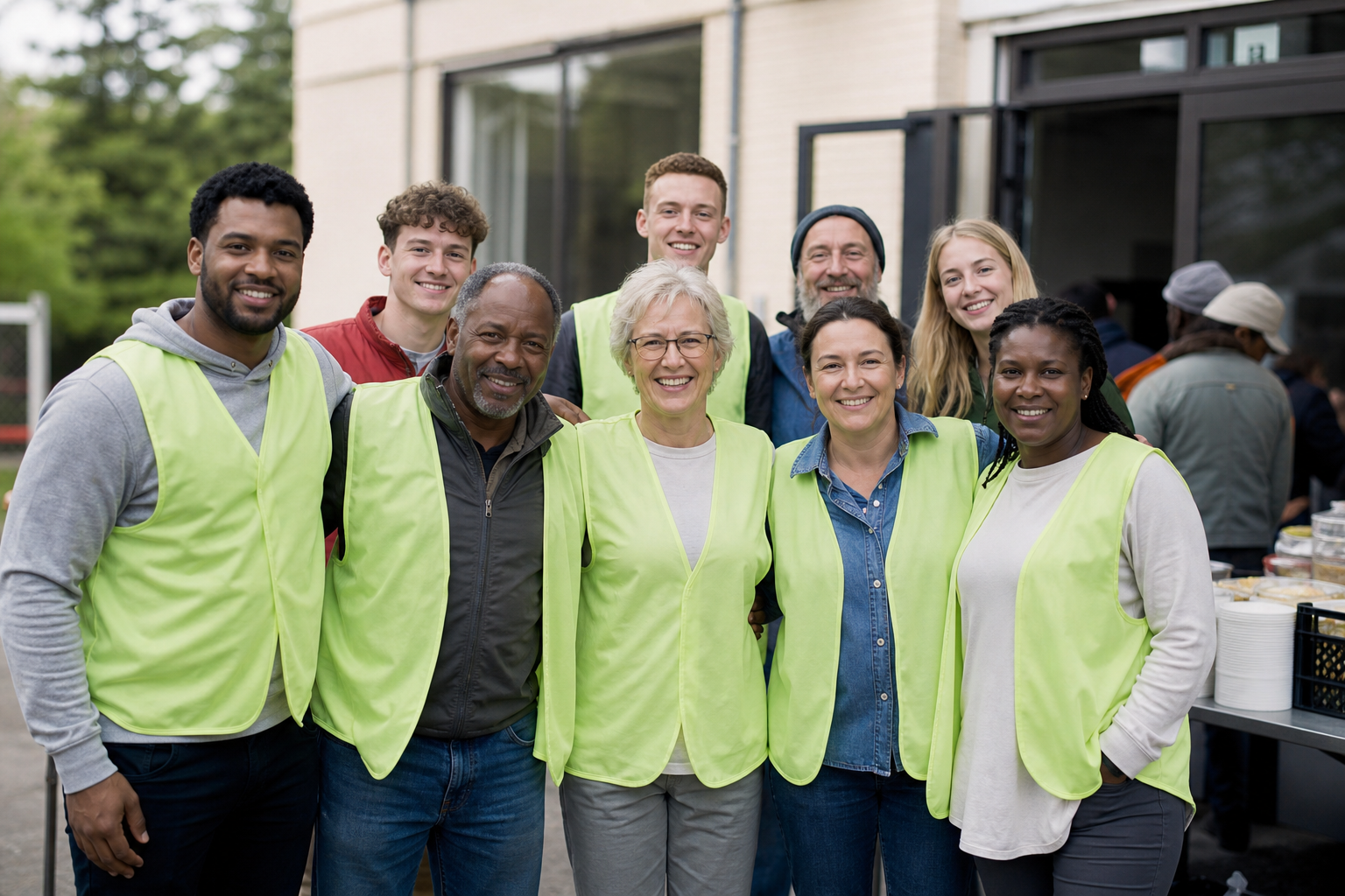 Charity volunteers at community outreach